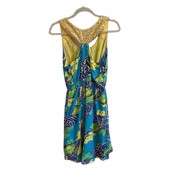 Lilly Pulitzer Calissi Turquoise Sound The Horn High Low Dress - Picture 3 of 6